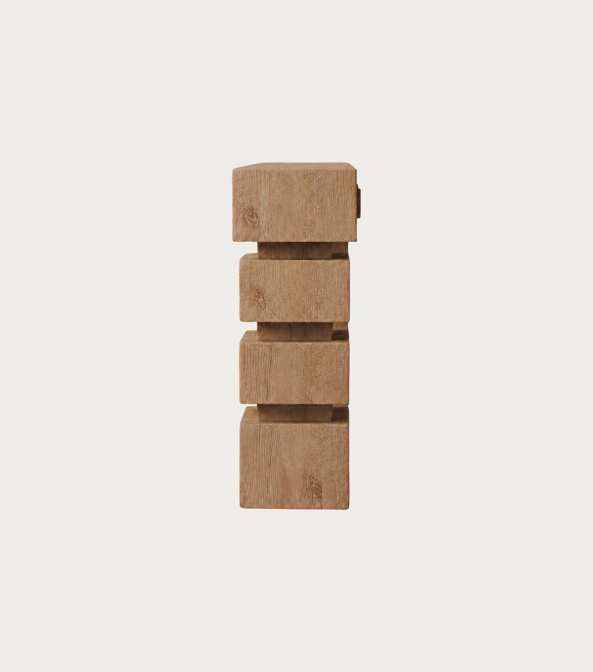 Gradus Reclaimed Oak Console Table – side view of the stacked leg