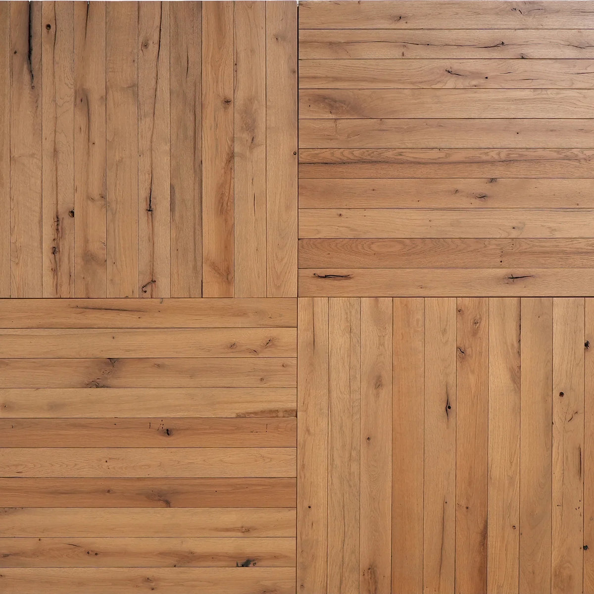 Basket Weave reclaimed oak marquetry parquet panel