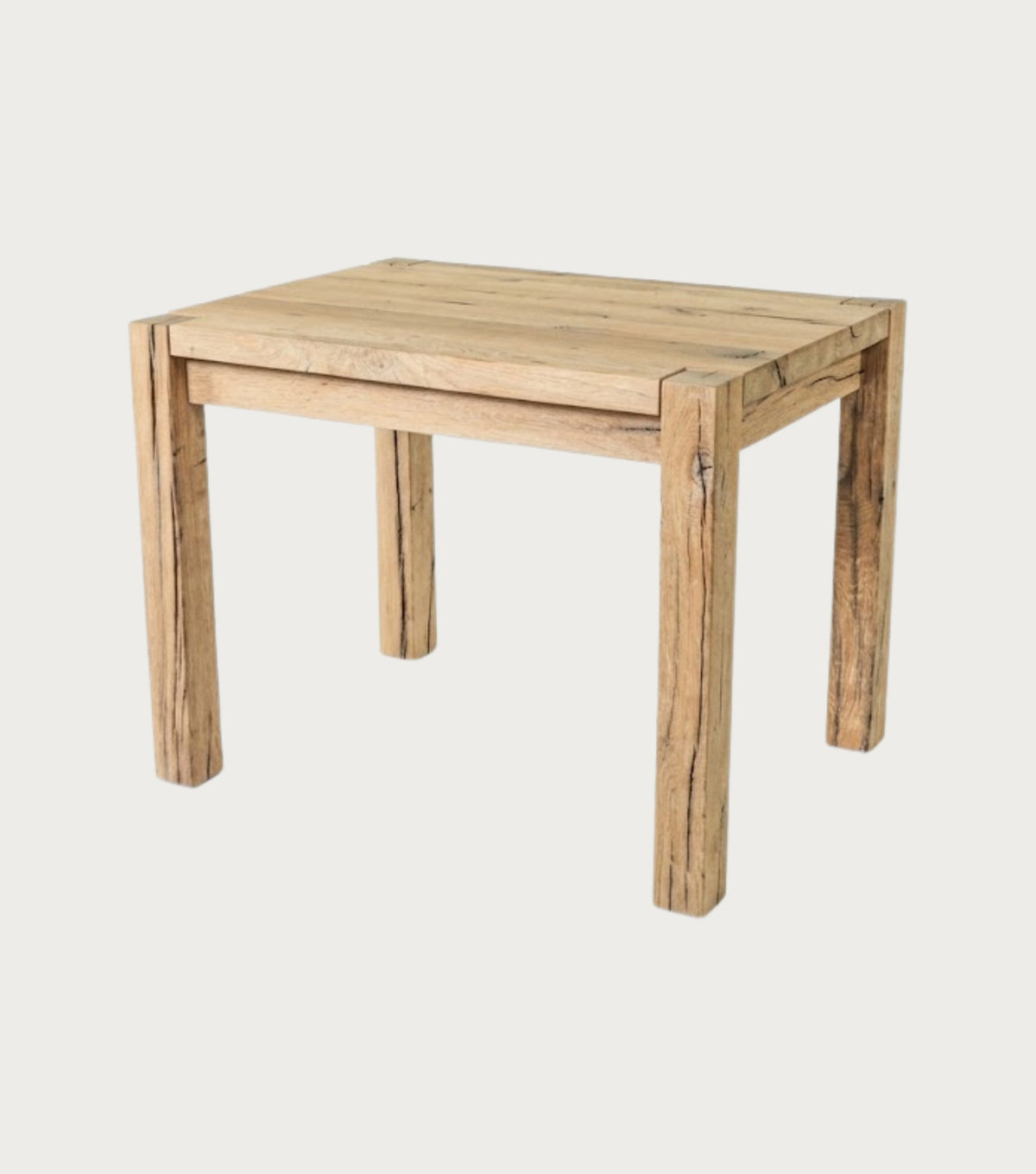 Patina Reclaimed Oak Dining Table – angled view
