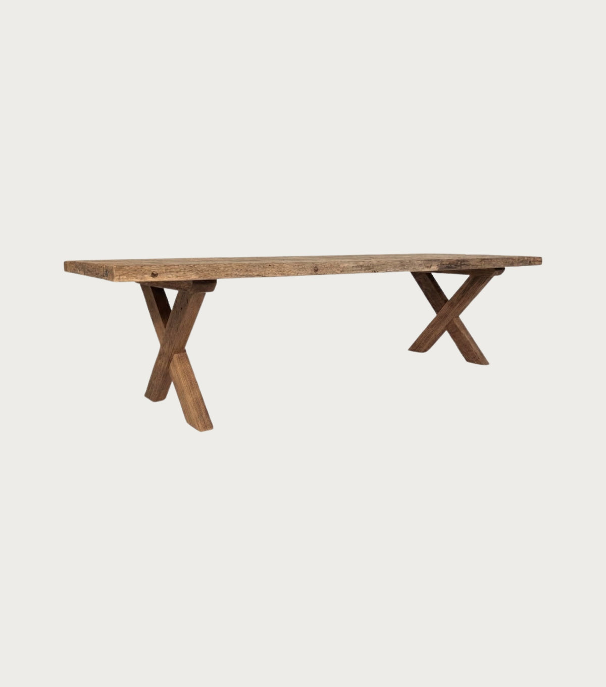 Traverse Reclaimed Oak Dining Table – low angle view