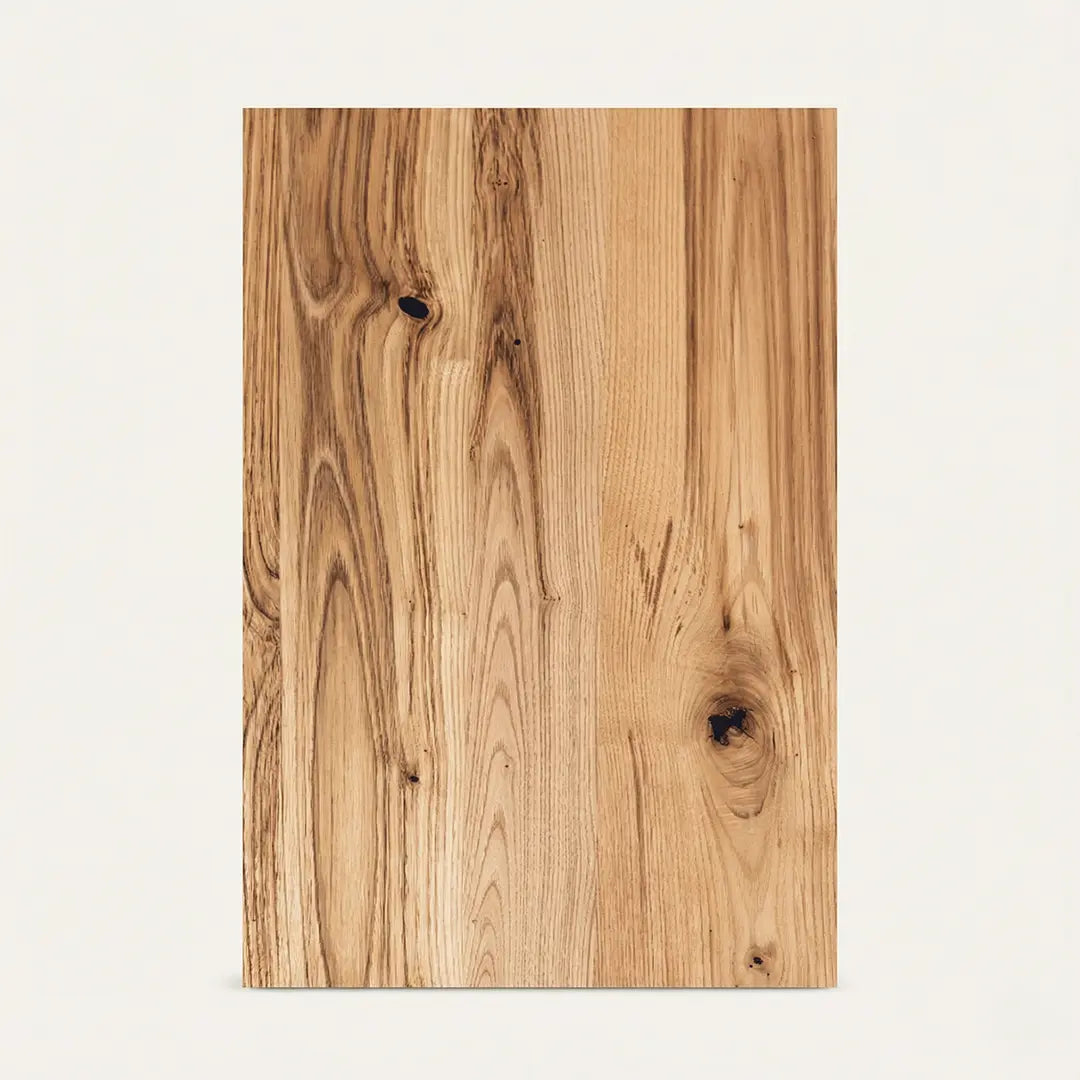 Reclaimed table tops and slabs in oak and chestnut with original weathered surface and natural grain