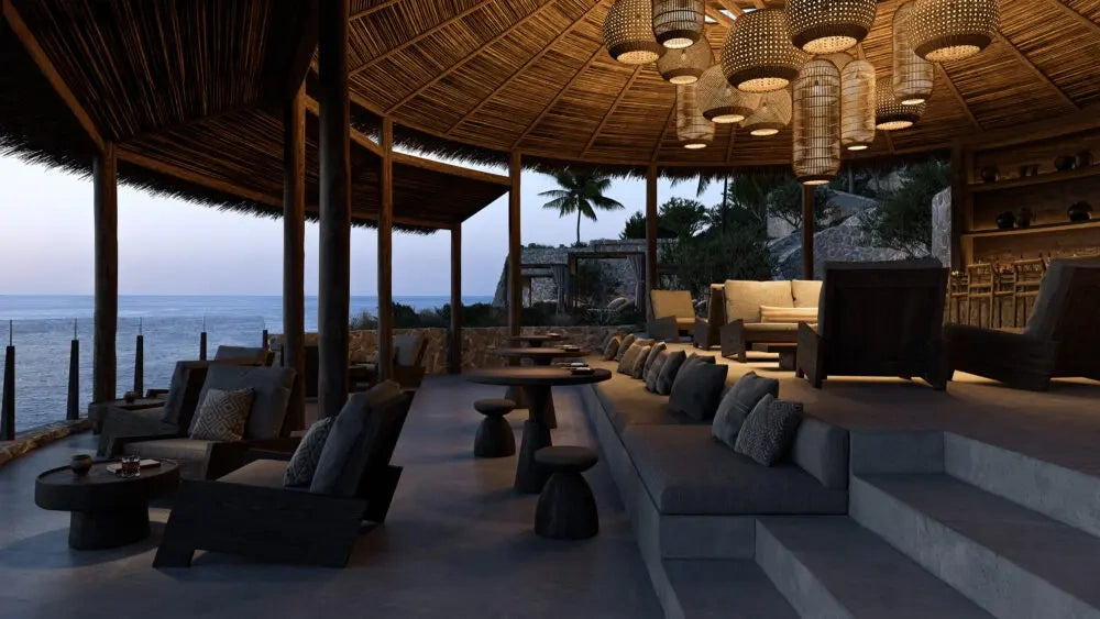 Oku Hotel Bodrum hospitality project with reclaimed timber surfaces