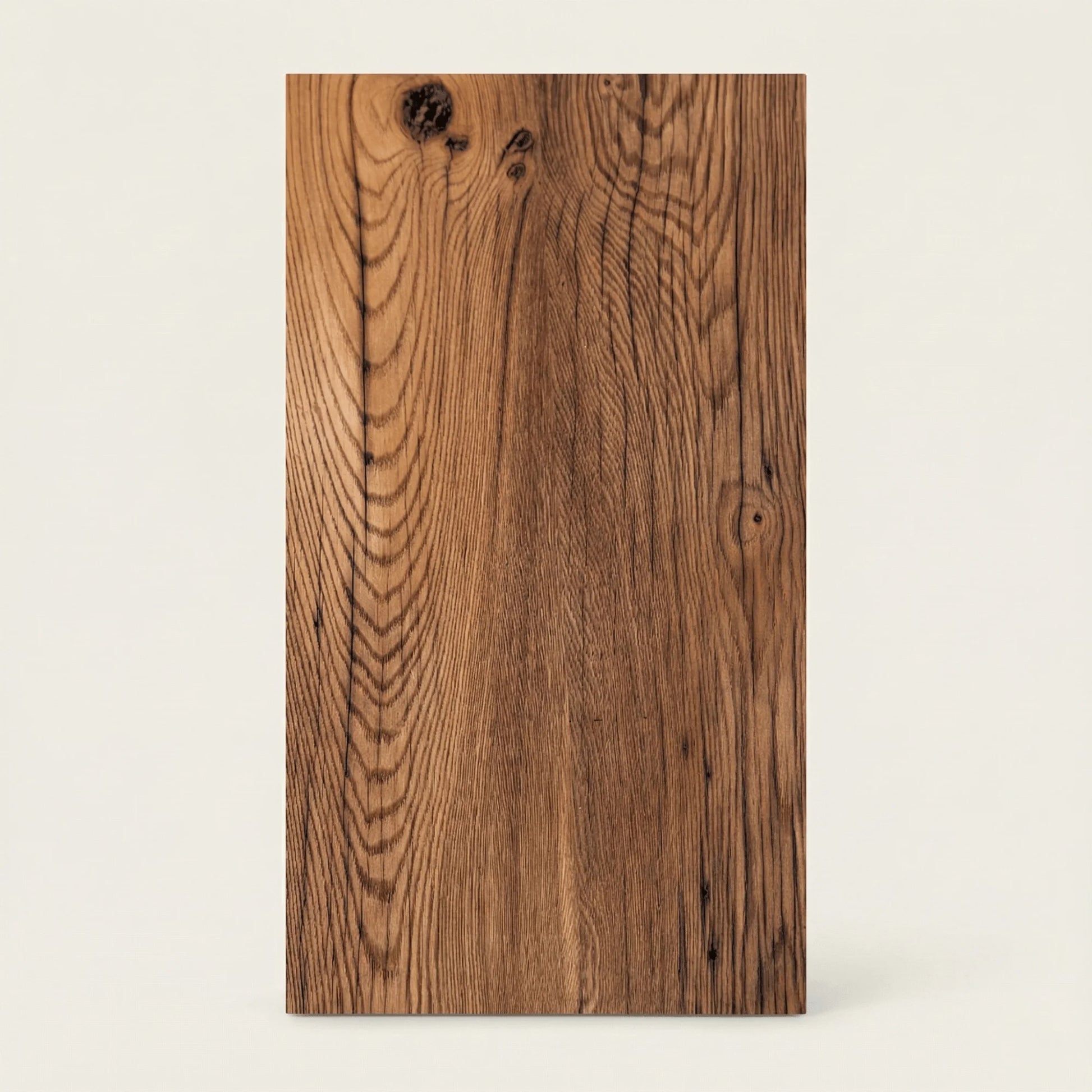 A reclaimed chestnut original surface panel keeps the outer face of the timber in the state it was found.