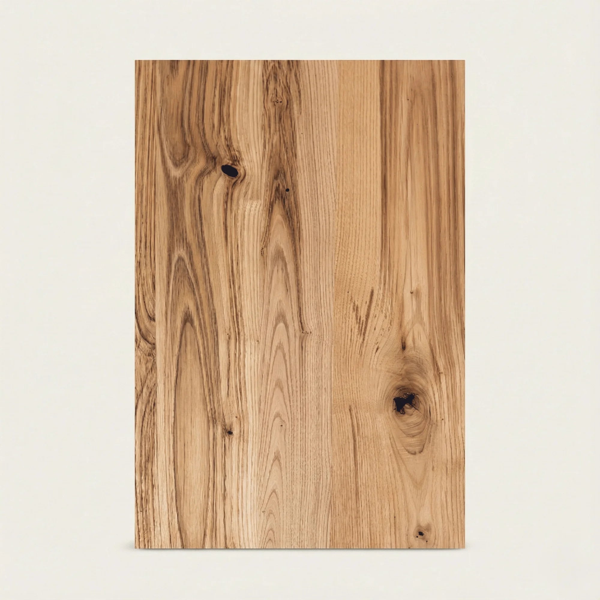 A reclaimed chestnut varnished panel combines the warm reddish-brown tones of aged chestnut with a hard, sealed surface. We apply a water-based clear lacquer by hand before dispatch. 