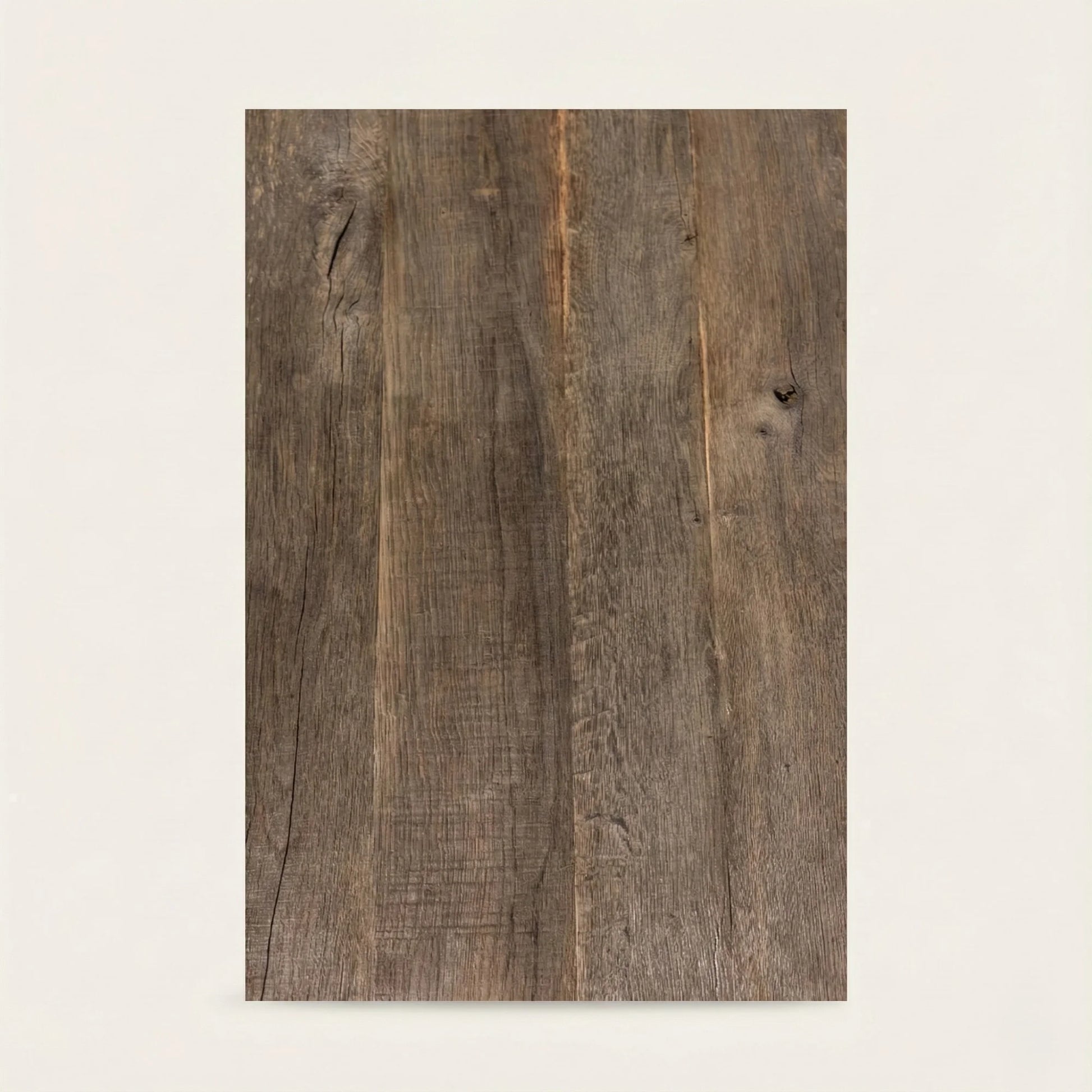 A reclaimed oak original surface panel keeps the outer face of the timber exactly as it was found.
