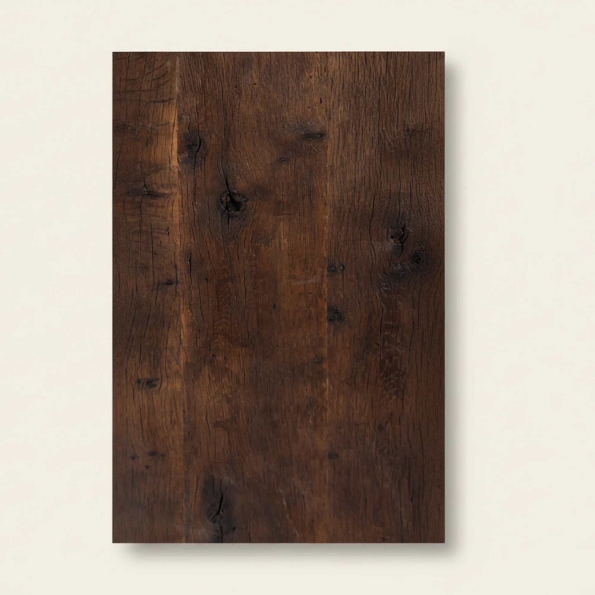 A reclaimed oak original surface panel keeps the outer face of the timber exactly as it was found.