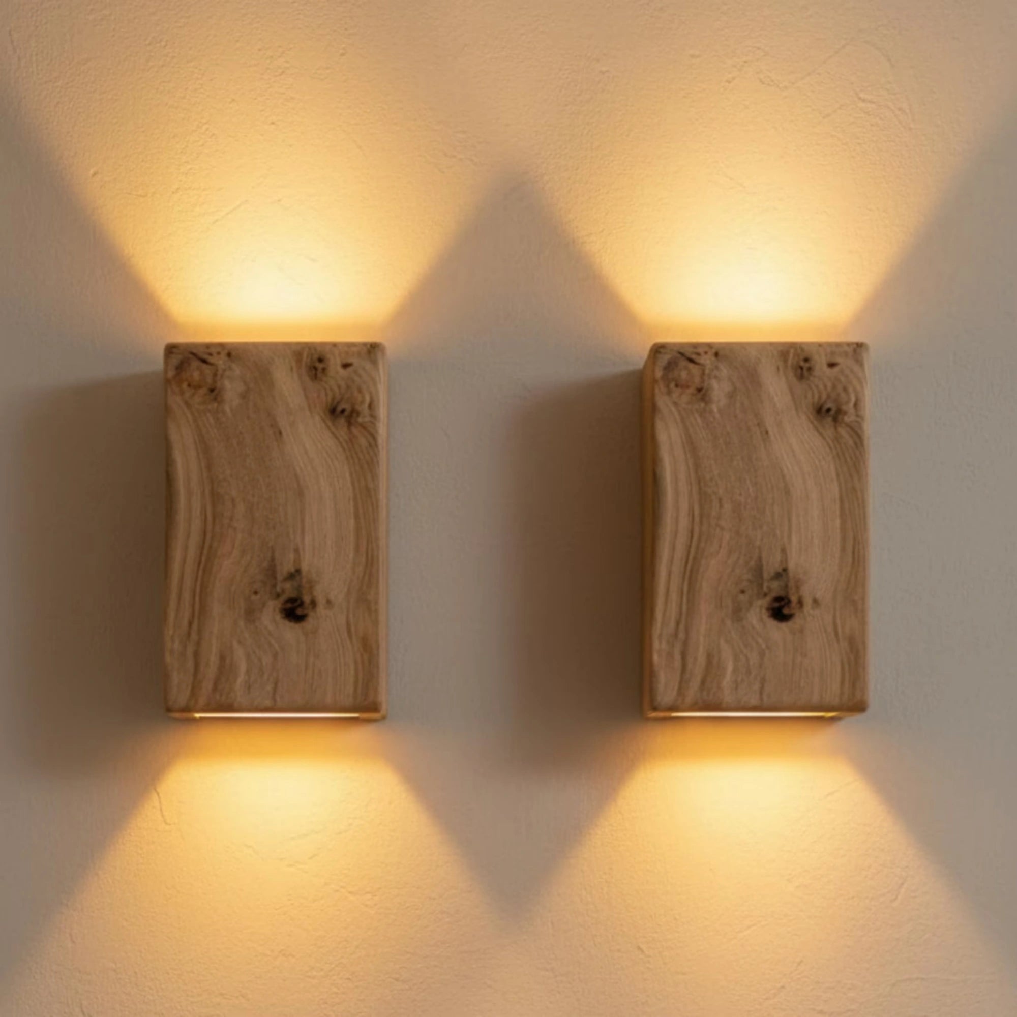 Reclaimed oak wall light with sanded finish