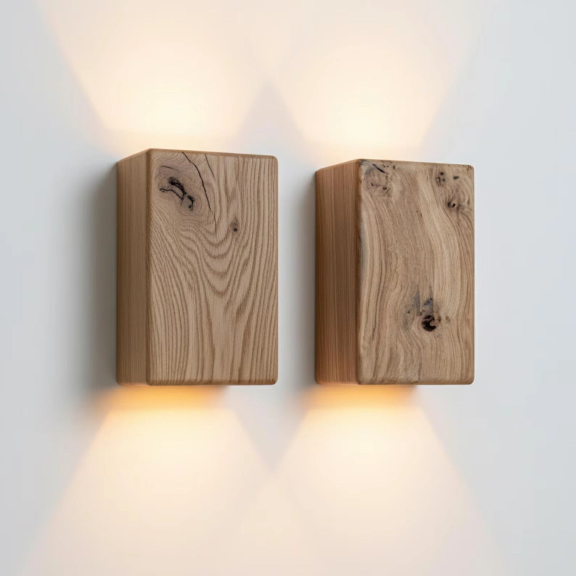 This reclaimed oak wall light is handcrafted from FSC-certified timber sourced in the Black Sea region. 