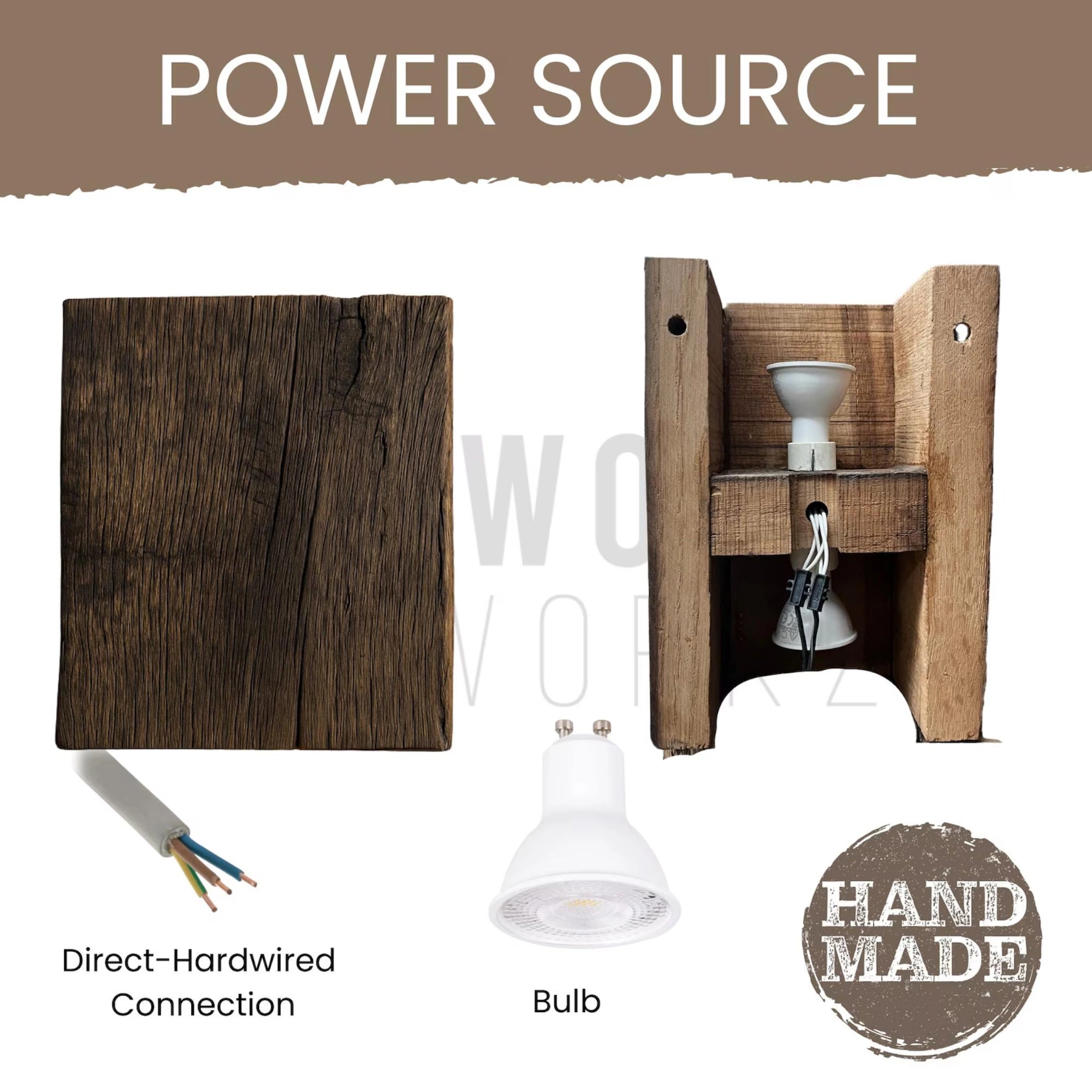 Reclaimed Oak Wall Sconce | Original Dark Finish