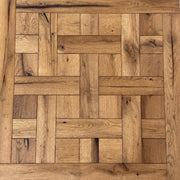 Reclaimed oak and chestnut marquetry parquet flooring pattern