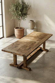 Archaia reclaimed oak dining table in a styled dining room interior