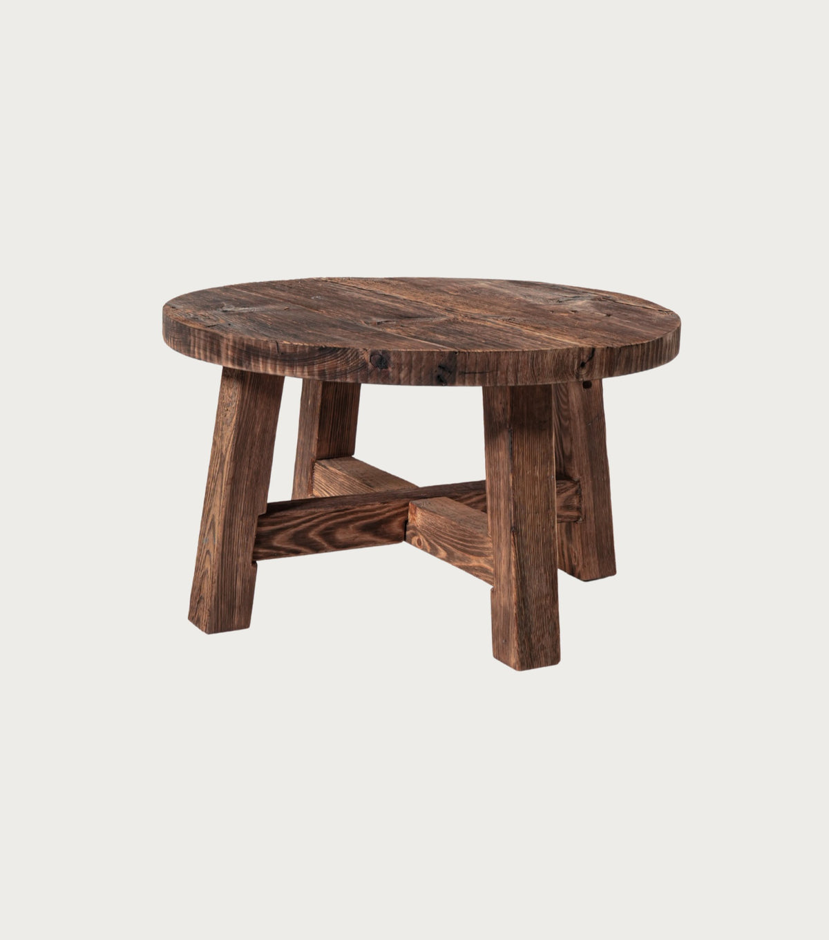 Dekelia Reclaimed Oak Coffee Table – front view on a plain background