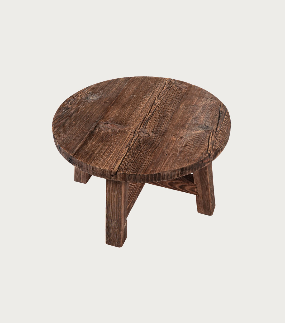 Dekelia Reclaimed Oak Coffee Table – angled view from above