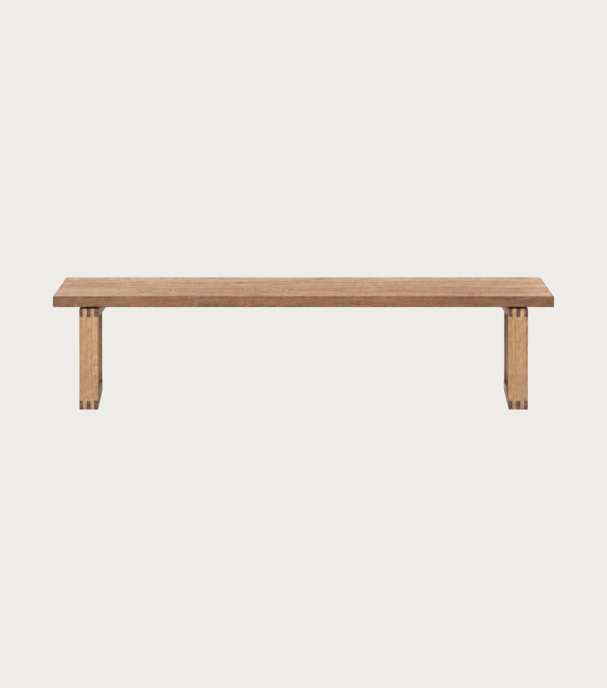 Doque Reclaimed Oak Bench – slightly elevated front view