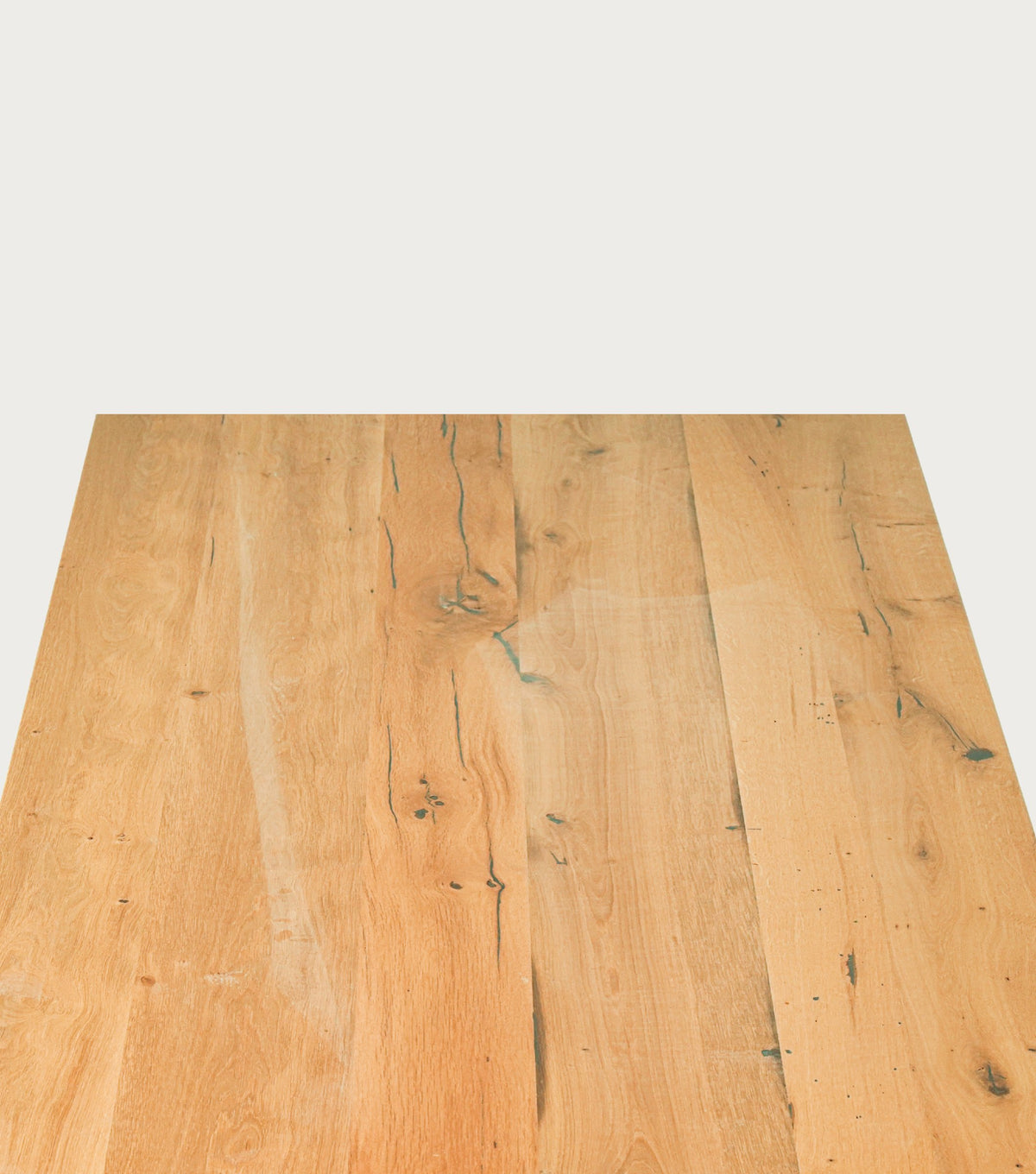 Doque Reclaimed Oak Dining Table – close-up of the planed oak top