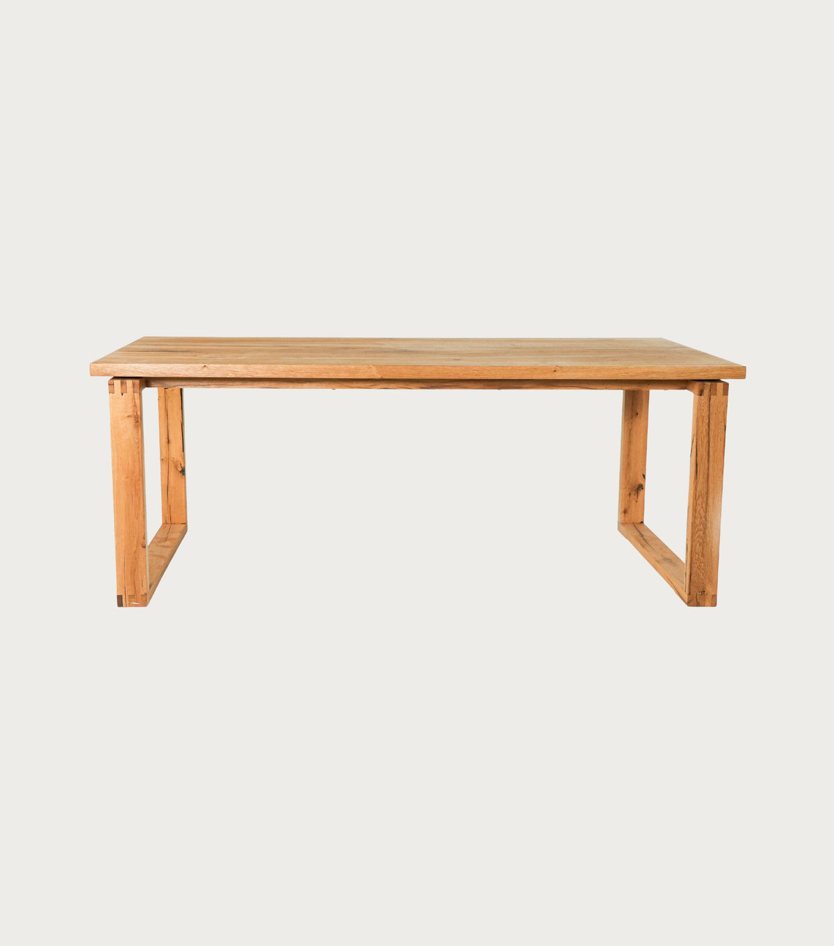 Doque Reclaimed Oak Dining Table – front view on a plain background