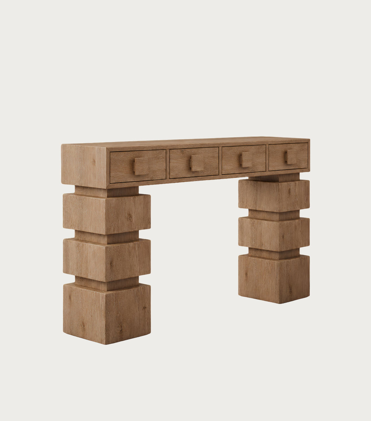 Gradus Reclaimed Oak Console Table – three-quarter view