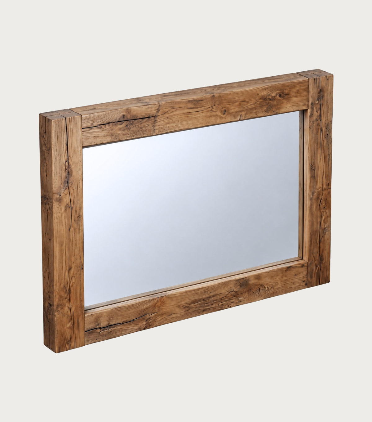 Luna Reclaimed Oak Mirror – angled view