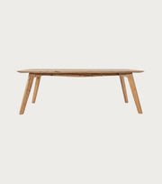 Mariner Reclaimed Oak Dining Table – front view with splayed legs
