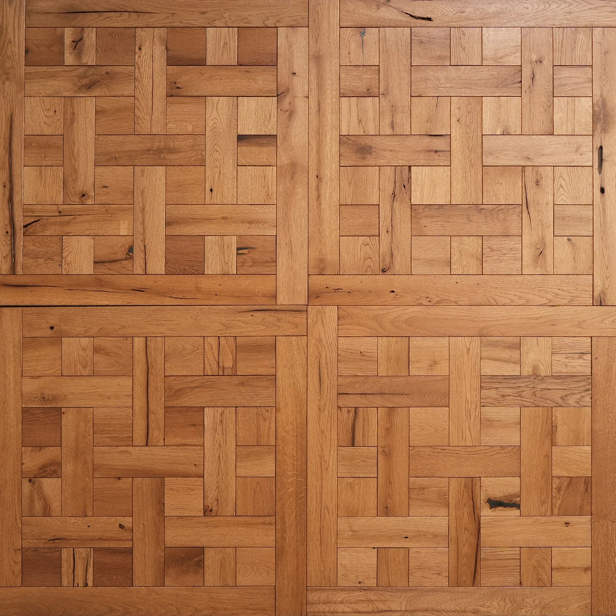 Chantilly reclaimed oak marquetry parquet panel