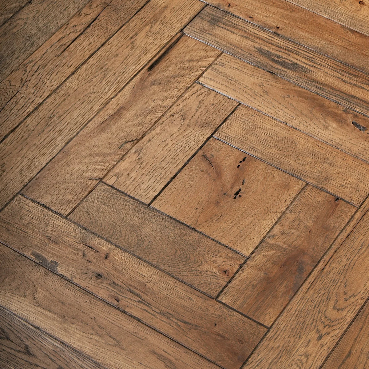 Square Frame reclaimed oak marquetry parquet – detail 4