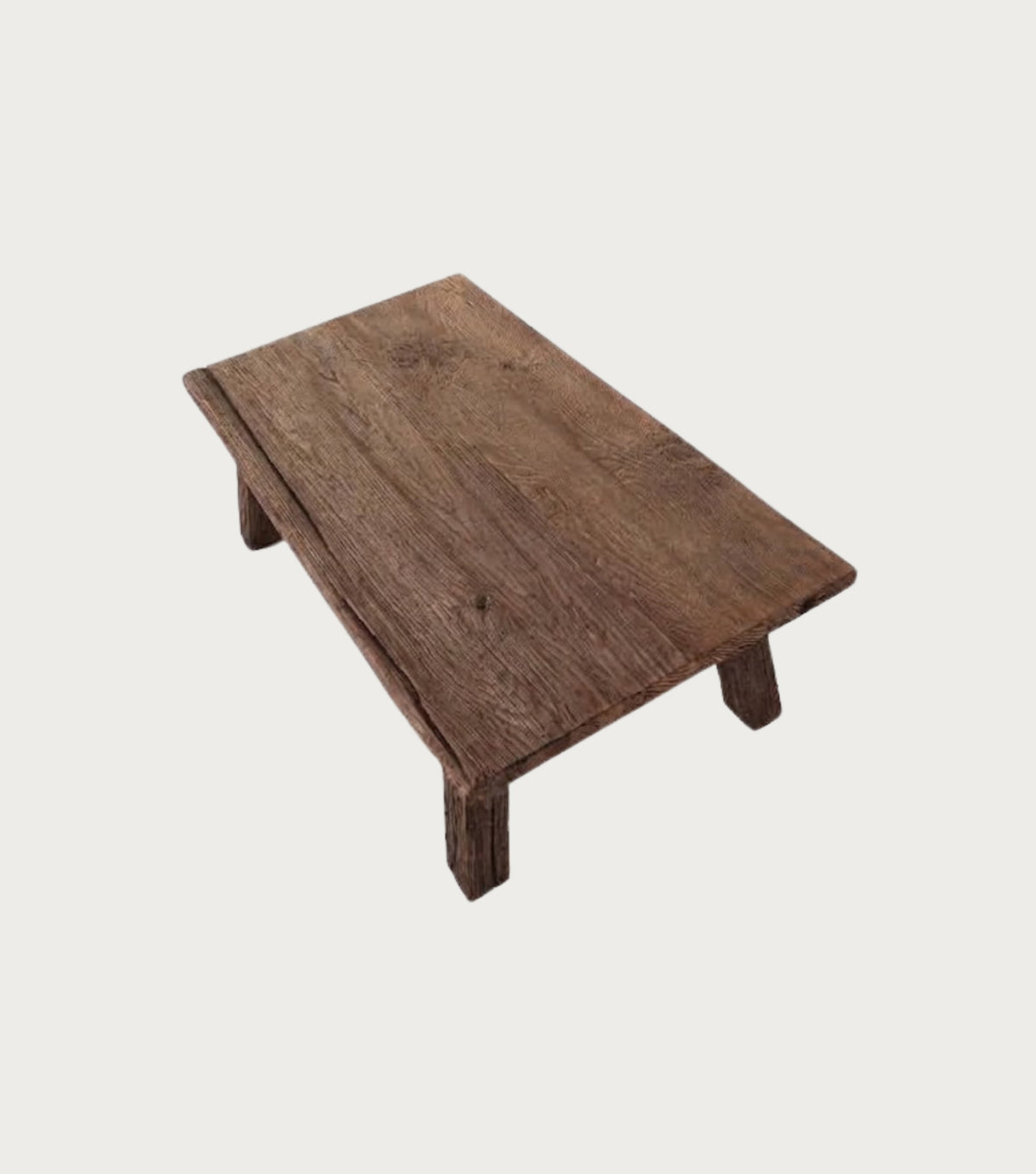 Massalia Reclaimed Oak Coffee Table – angled view from above
