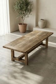 Matera reclaimed oak dining table styled in a dining room interior