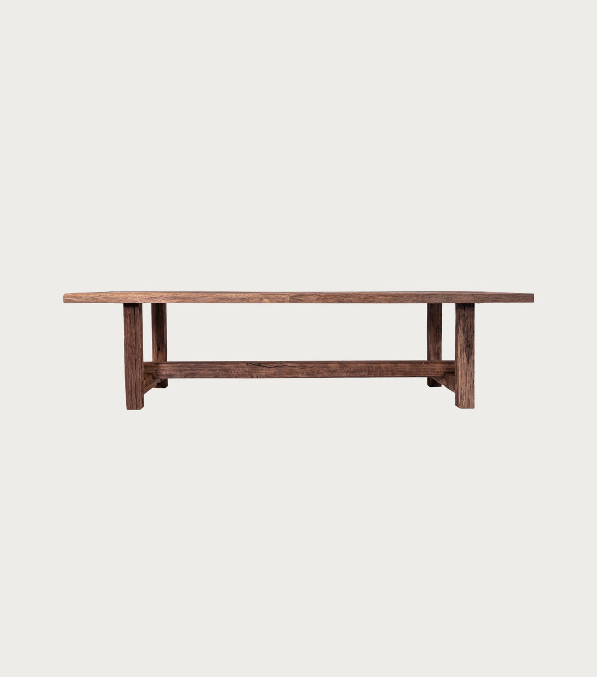 Matera Reclaimed Oak Dining Table – front view on a plain background