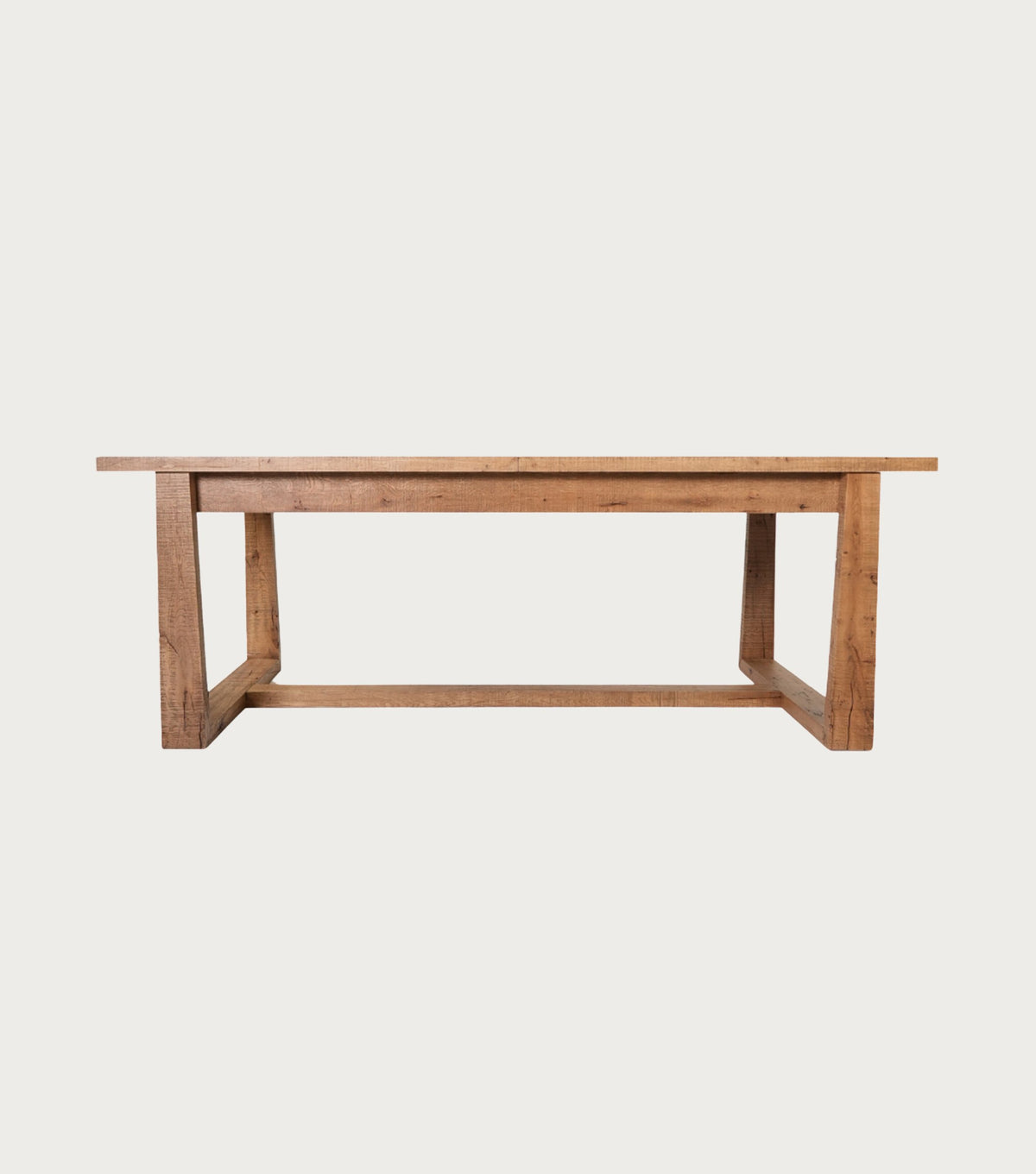 Mirador Reclaimed Oak Dining Table – front view on a plain background