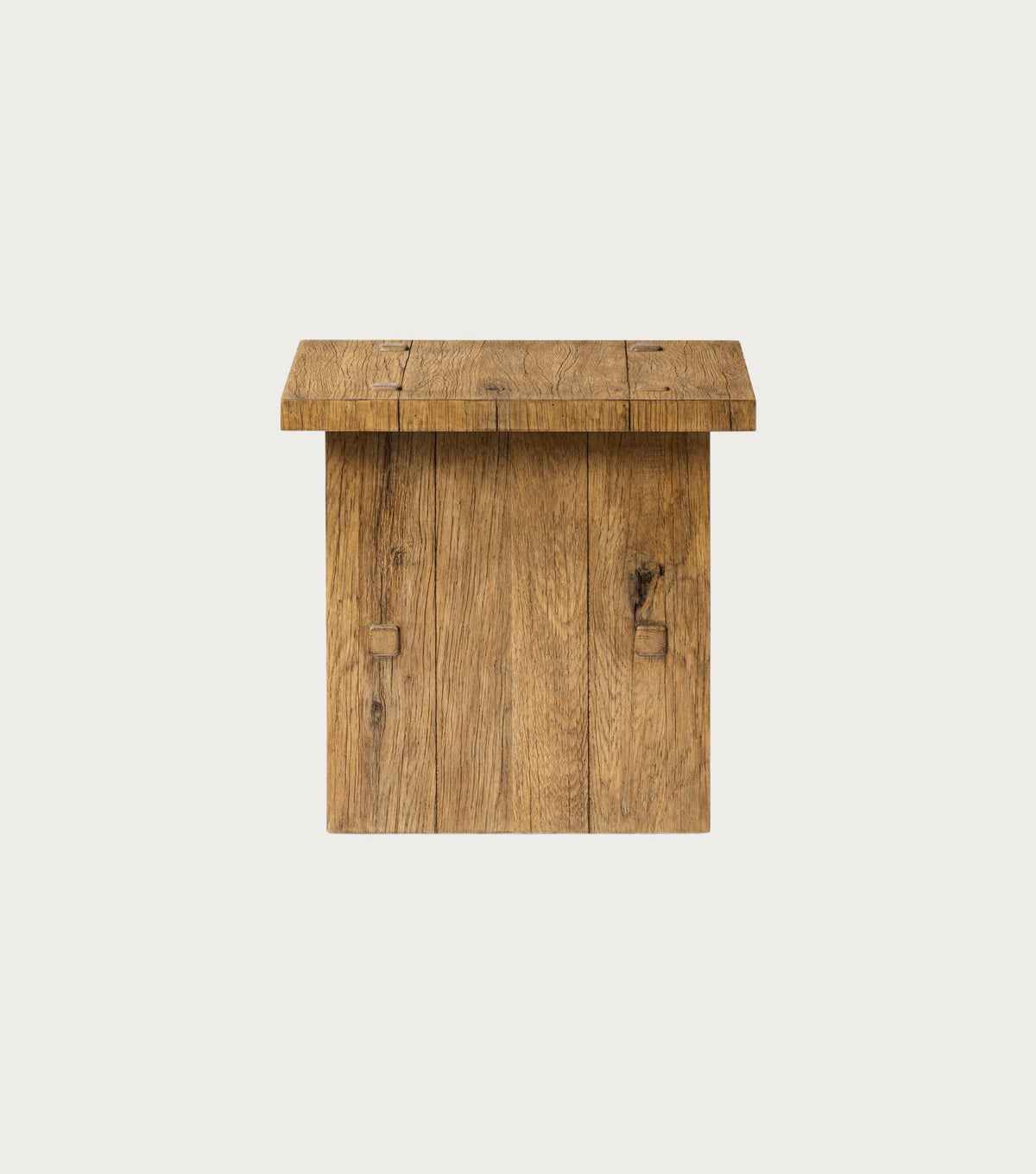 Mitra Reclaimed Oak Side Table – side view