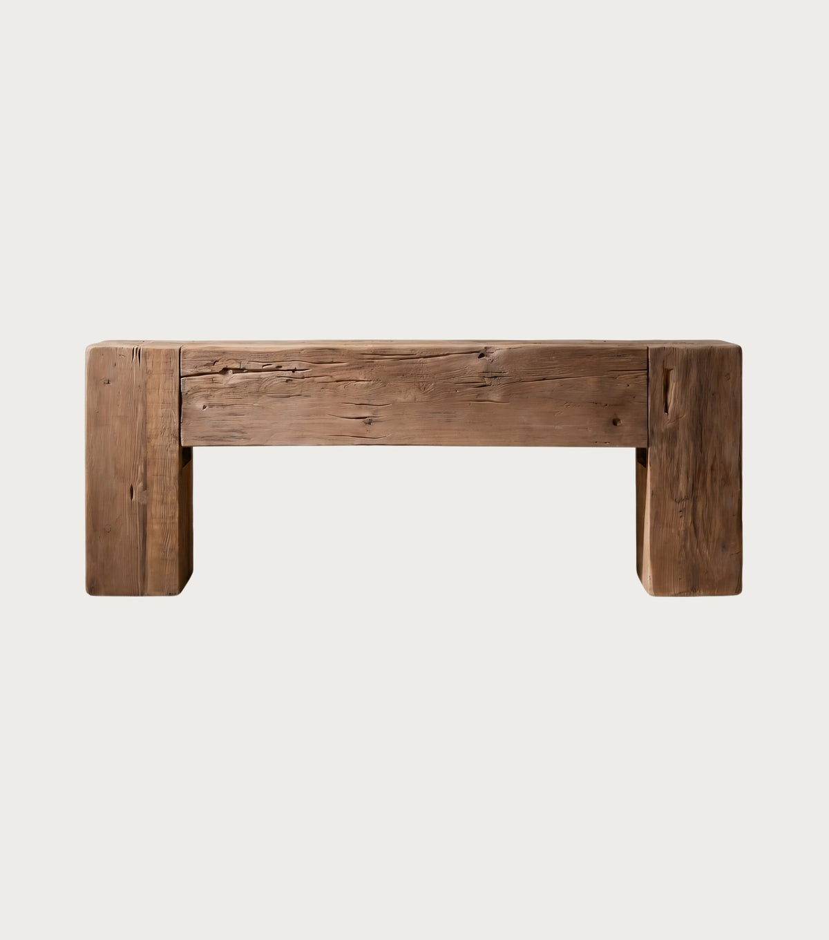 Monastery Reclaimed Oak Console Table – front view on a plain background