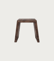Nodus Reclaimed Oak Side Table – front view on a plain background