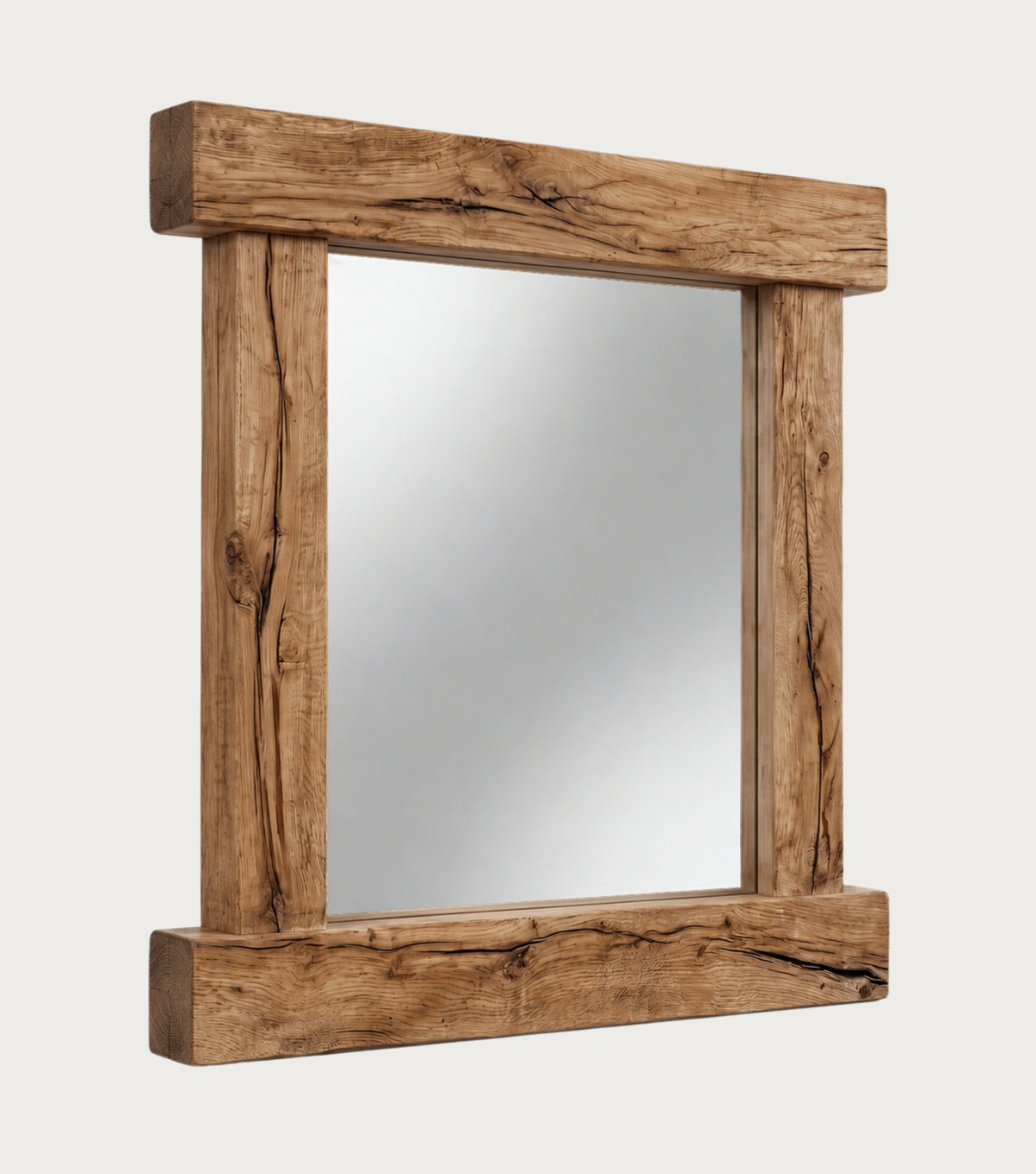 Nova Reclaimed Oak Mirror – front view on a plain background