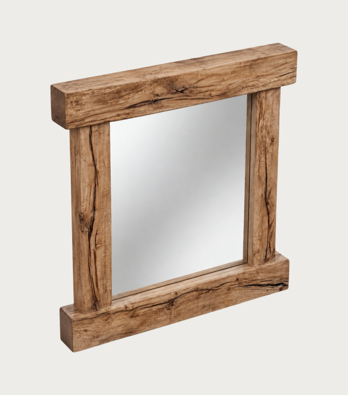 Nova Reclaimed Oak Mirror – angled view