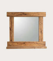 Nova Reclaimed Oak Mirror with Shelf – front view on a plain background