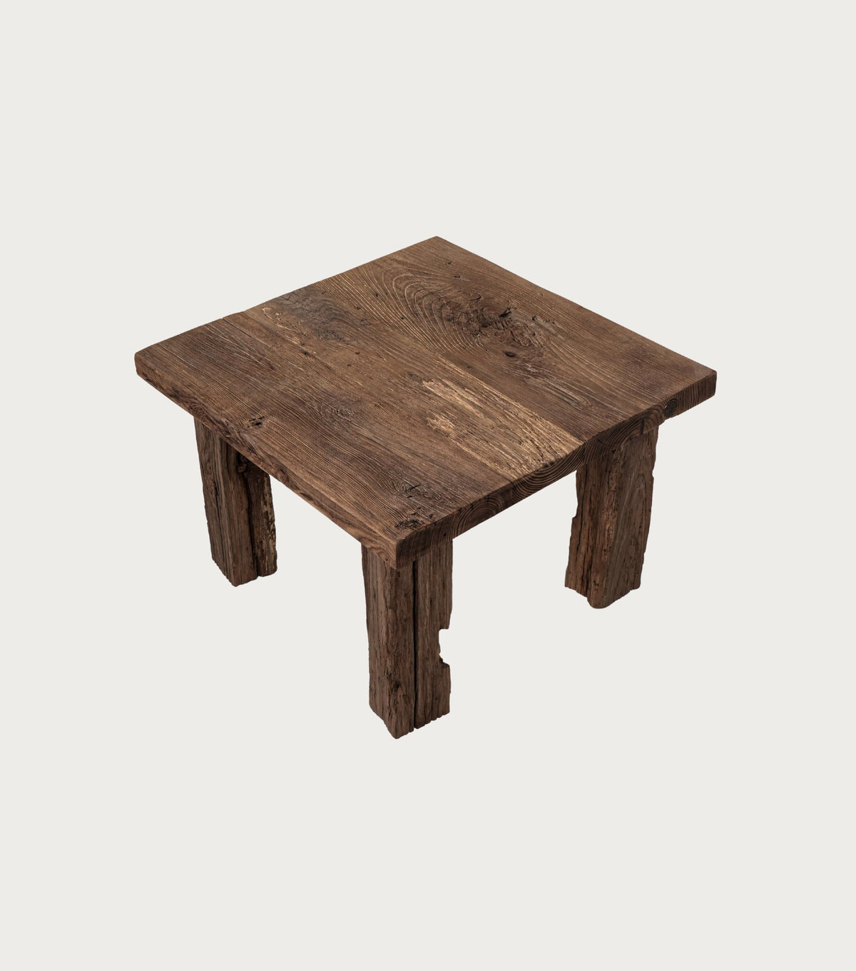 Ostia Reclaimed Oak Coffee Table – angled view from above