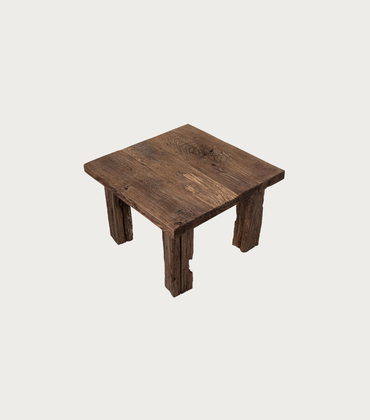 Ostia Reclaimed Oak Side Table – three-quarter view