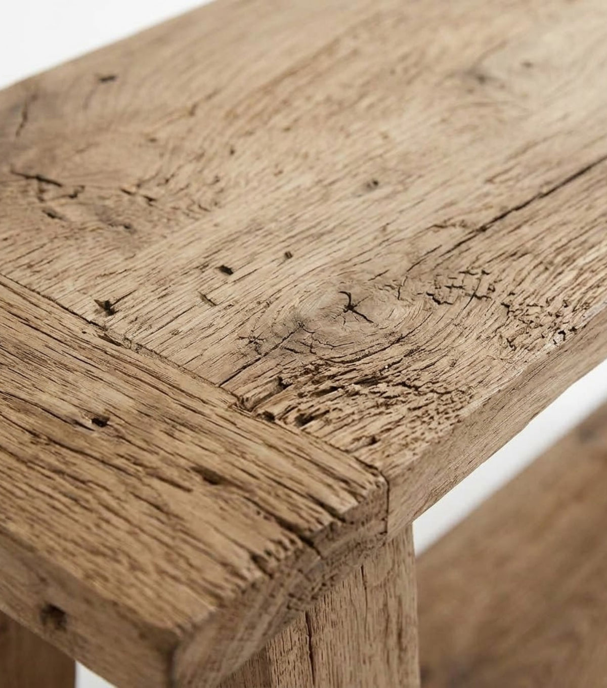 Panora Reclaimed Oak TV Unit – close-up of the top