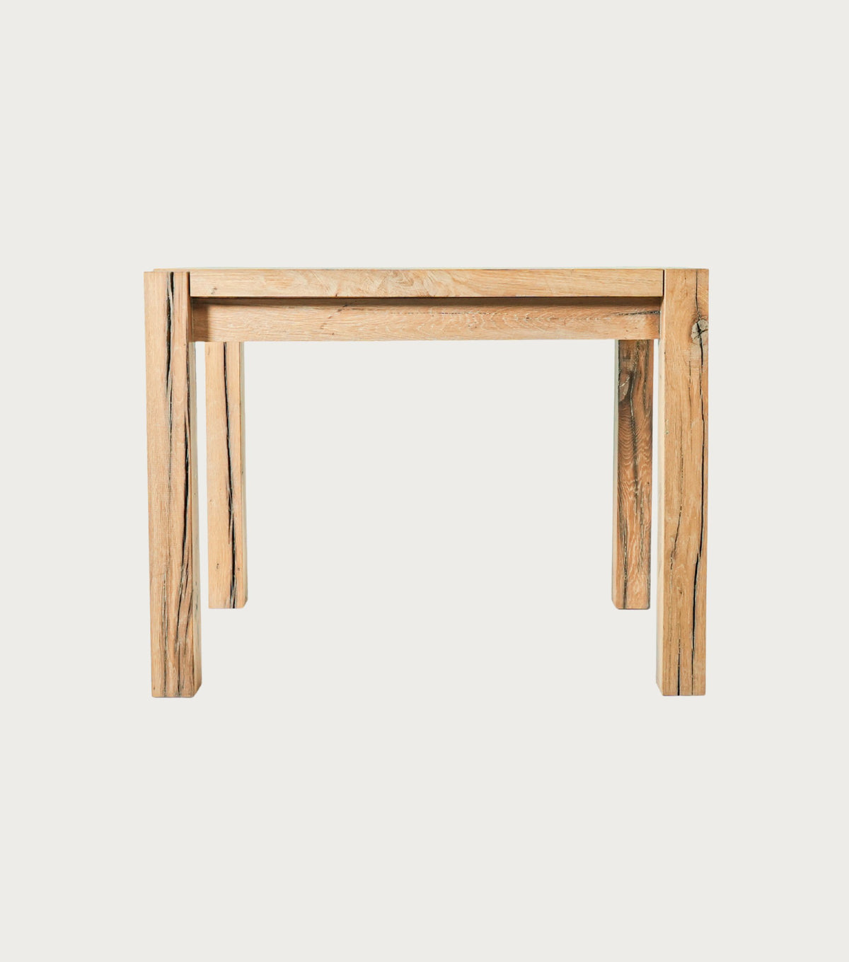 Patina Reclaimed Oak Dining Table – front view on a plain background