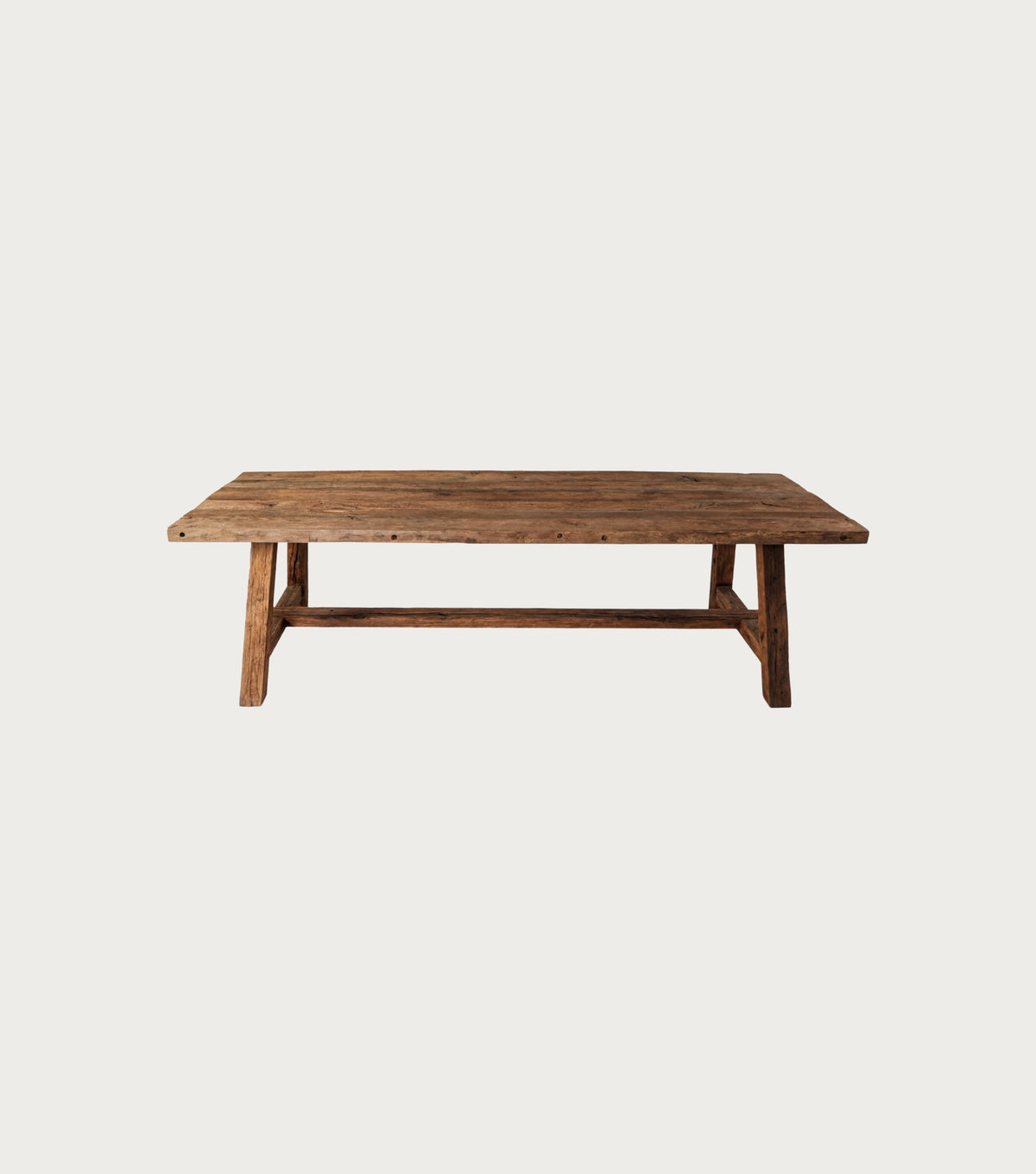 Perlas Reclaimed Oak Dining Table – front view on a plain background