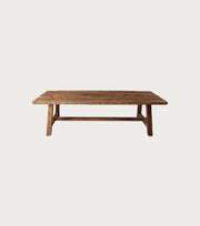 Perlas Reclaimed Oak Dining Table – front view on a plain background