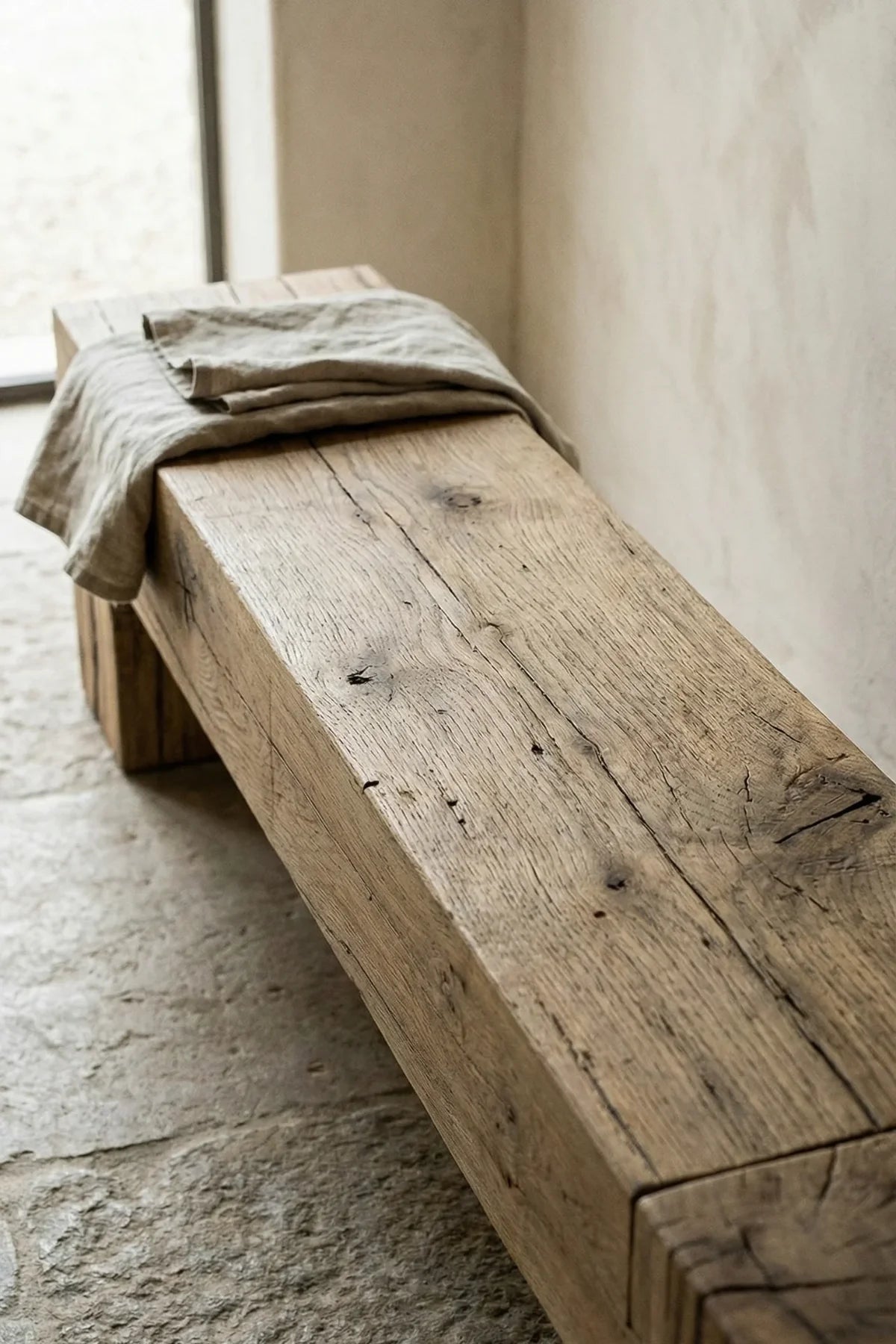 Sable bench styled in a hallway or entrance setting
