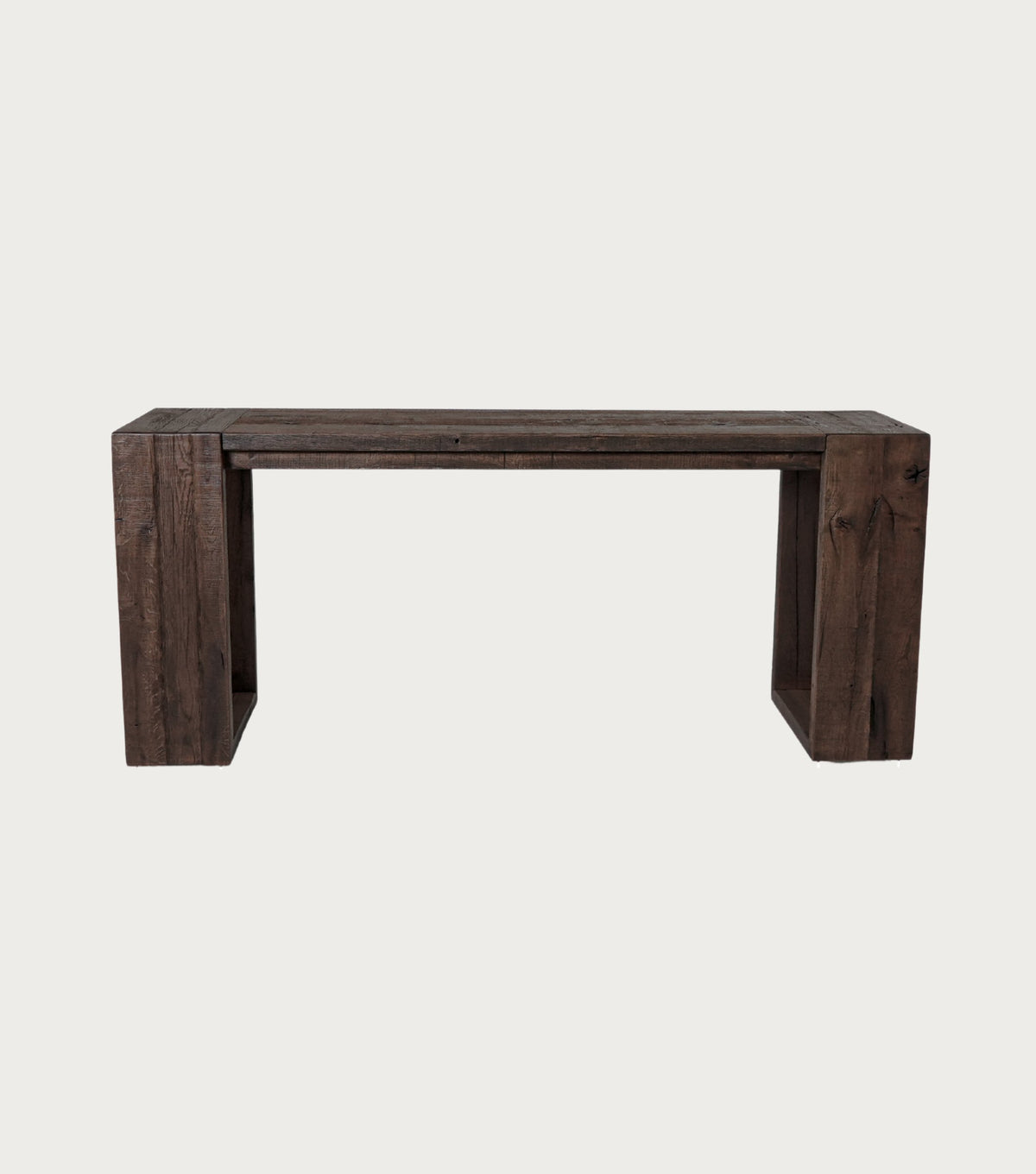 Sardis Reclaimed Oak Console Table – front view