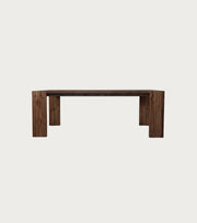 Sardis Reclaimed Oak Dining Table – front view on a plain background