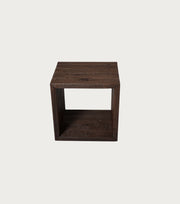 Sardis Reclaimed Oak Side Table – front view on a plain background