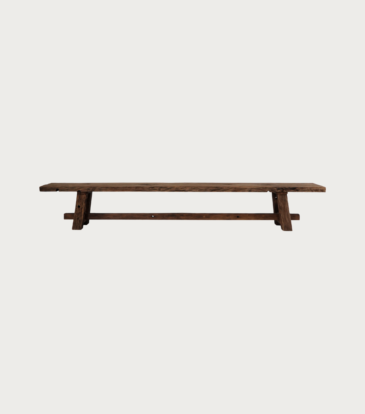 Sedra Reclaimed Oak Bench – front view on a plain background