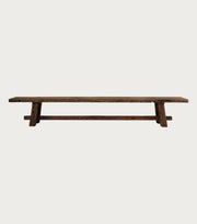Sedra Reclaimed Oak Bench – front view on a plain background
