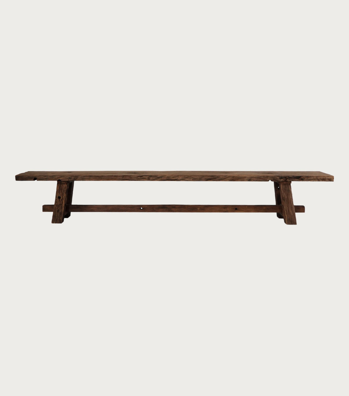 Sedra Reclaimed Oak Bench – front view on a plain background