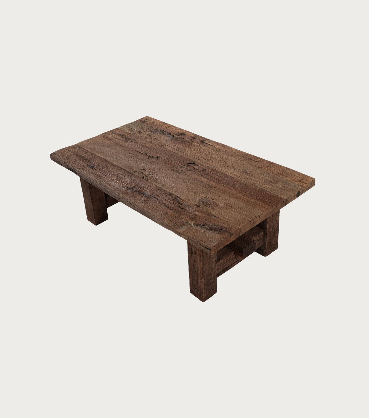Segesta Reclaimed Oak Coffee Table – angled view from above