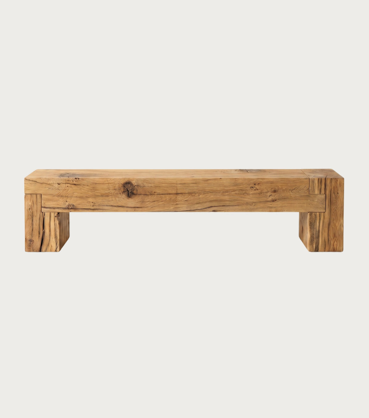 Sella Reclaimed Oak Bench – front view